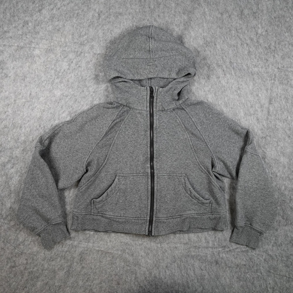 Lululemon Hoodie‎ Women XS/S Gray Scuba Oversized Full Zip Cropped Heathered